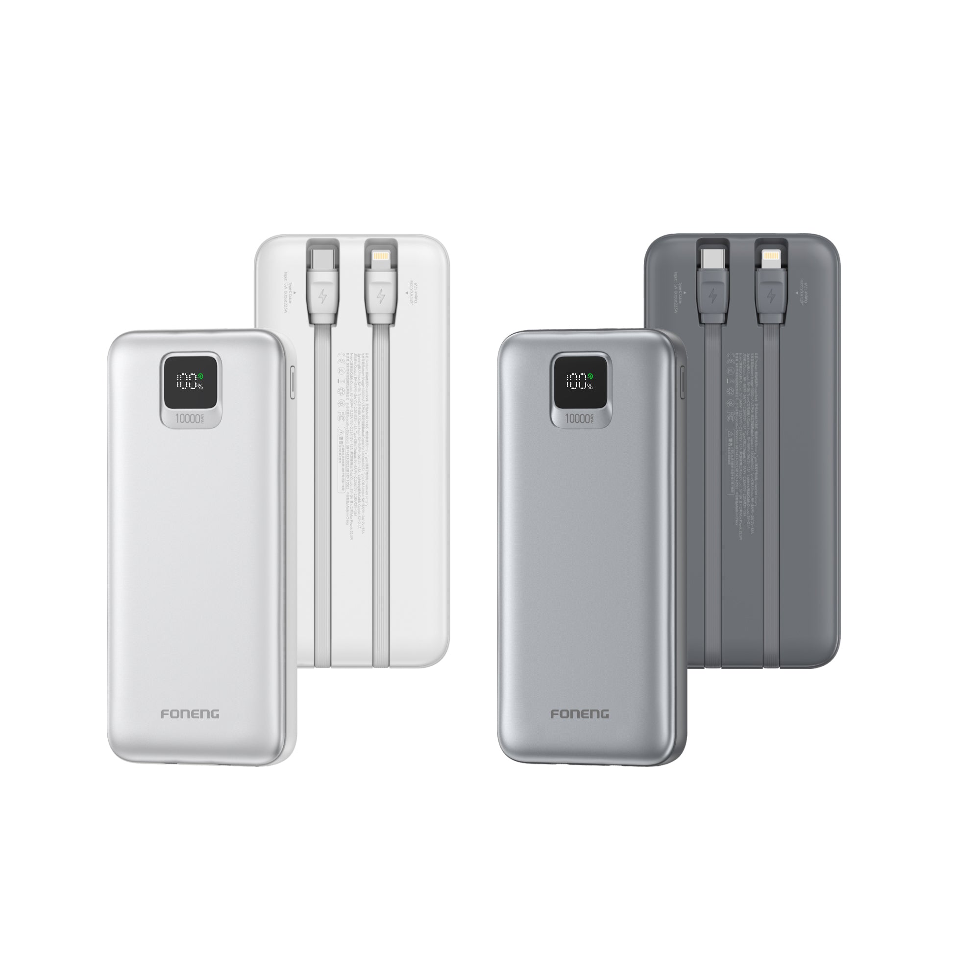 PX135 10000mAh Power Bank with Built-in Cables