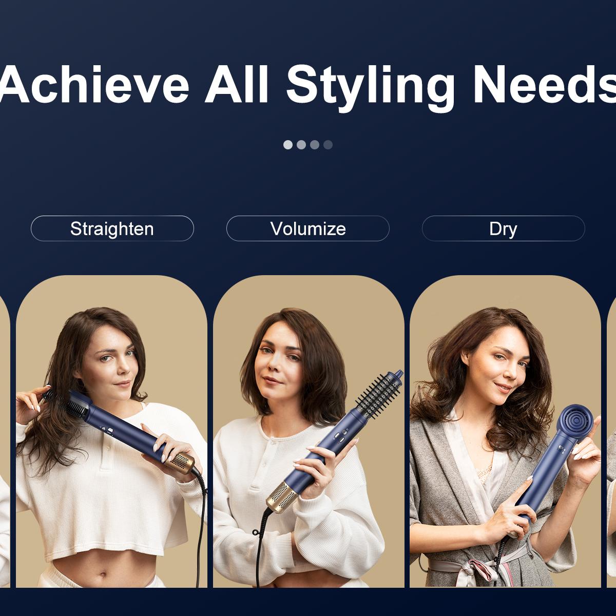 Hair styler curl straighten volumize dry and smooth options