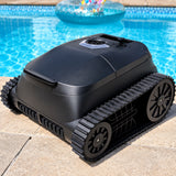 PowerBru cordless robotic pool cleaner poolside view